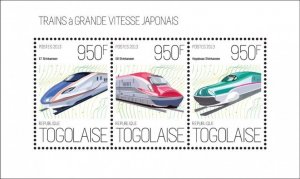 Togo - High-Speed Trains, Hayabusa Shinkansen - 3 Stamp Sheet 20H-677