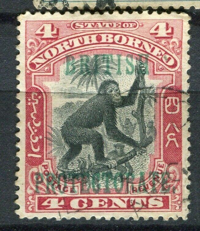 NORTH BORNEO; 1901 BRITISH PROTEC. issue fine used 4c. value + Postal cancel