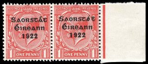 Ireland 1922 KGV 1d scarlet ACCENT AND at INSERTED BY HAND var MNH. SG 53,53d.