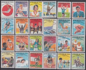 CHAD Sc # 181-204 CPL MNH SET of 24 1968 OLYMPIC GAMES MEDALLISTS