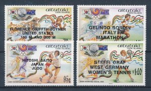 [116589] Aitutaki 1988 Olympic Games Seoul Medal winners  MNH