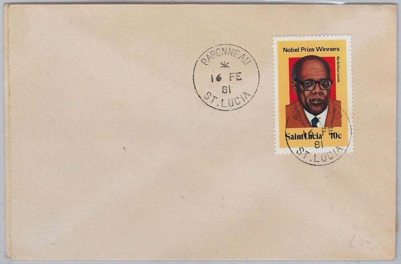 ST LUCIA -  POSTAL HISTORY - COVER with nice postmark: BARONNEAU 1981