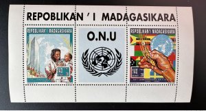 Madagascar 1996 Mi. 1805 - 1806 A Klb M/S sheet United Nations UNO 50 years