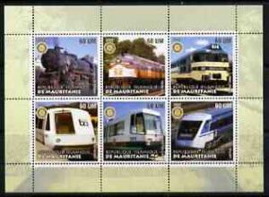 Mauritania 2002 Railway Locos #1 perf sheetlet containing...