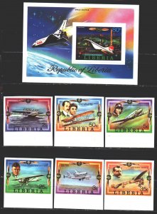 Liberia. 1978. 1047B-52B, bl88B + 6 suites. Aviation History. MNH.