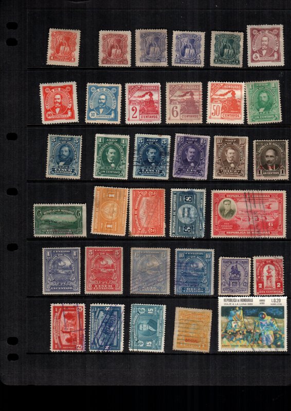 Honduras  33  diff  used and mint  lot collection