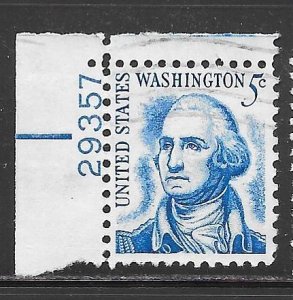 USA 1283B: 5c George Washington, plate no single, used, F-VF