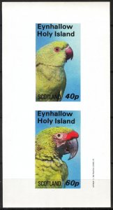 {E166} Eynhallow Scotland Birds (1) Parrots Sh.2 Imperf. MNH Cinderella !!