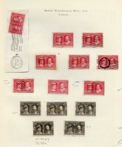 Canada 1/2c and 2c Quebec Page of Varieties inc SG188a Re-entry