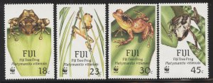 Fiji 1988 Tree Frogs WWF set Sc# 591-94 NH