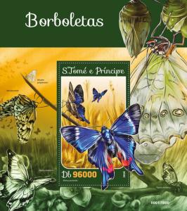 Sao Tome & Principe 2016 MNH Butterflies Butterfly 1v S/S Insects Stamps