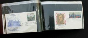 US Stamp Collection, Postal Card FDC Large Lot of 100 Cards in Lighthouse Album