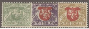 Lithuania, Scott #55-57, MH