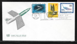 United Nations NY C8-C10 1963 Airmails Geneva Cachet FDC First Day Cover