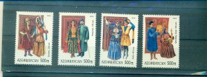 Azerbaijan - Sc# 776-9. 2004 19th Century Costumes. MNH $4.25.