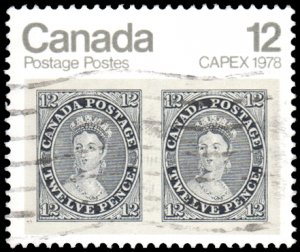 Canada 753 - Used - 12c Stamp on Stamp / Canada No. 3, 1851 (1978)
