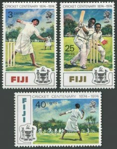 Fiji 344-346,MNH.Michel 317-319. Centenary of cricket in Fiji,1974.