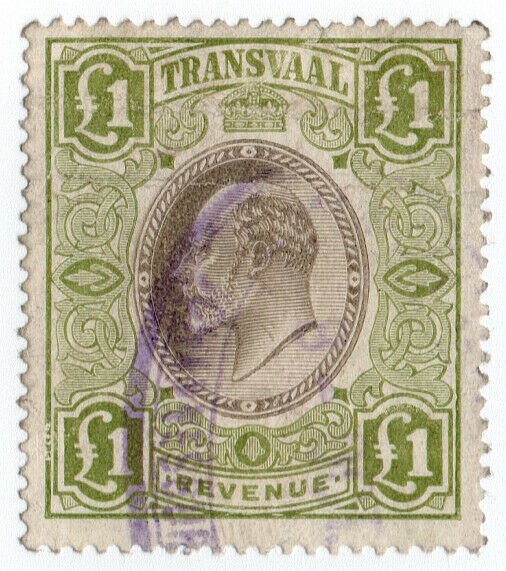 (I.B) Transvaal Revenue : Duty Stamp £1