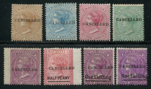 Mauritius #32, 33, 35, 37, 41, 47, 49, 49a Mint Remainders