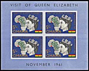 Ghana 109a, MNH, Visit of Queen Elizabeth souvenir sheet