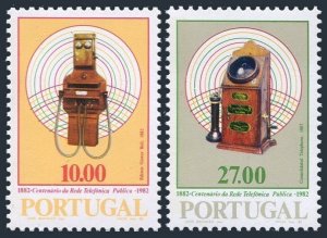 Portugal 1536-1537, MNH. Michel 1562-1563. Telephone in Portugal-100, 1982.