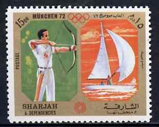 Sharjah 1972 Archery & Sailing (15Dh) from Olympic Sp...