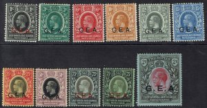 TANGANYIKA 1917 GEA OVERPRINTED KGV RANGE TO 2R WMK MULTI CROWN CA