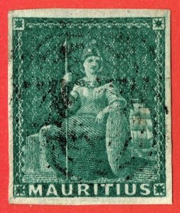 [mag931] MAURITIUS 1858 Scott#9 SG#27 used cv:£200 w/Expertise Peter Holcombe