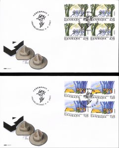 Denmark Danmark Scott 1384-1385 FDC block of 4 EUROPA 2007 Scoutings Boy scouts