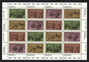 WWII, SECOND WORLD WAR - 1940 = Minisheet  CANADA 1990 #1298-1301(a) MNH