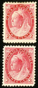 Canada Stamps # 77-8 MLH VF Scott Value $165.00