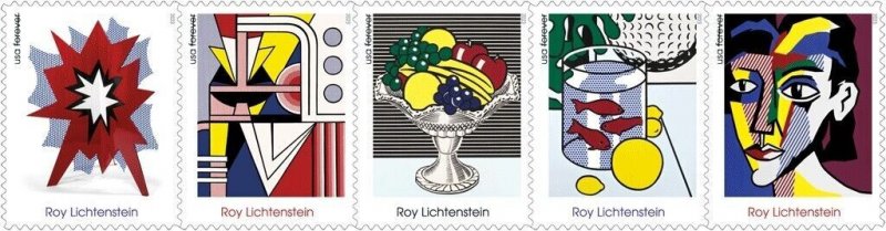 US 5788-5792 5792a Roy Lichtenstein forever strip A (5 stamps) MNH 2023 May 1 