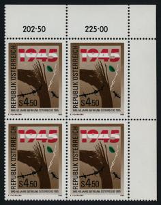 Austria 1309 TR Block MNH Liberation from German Occupation