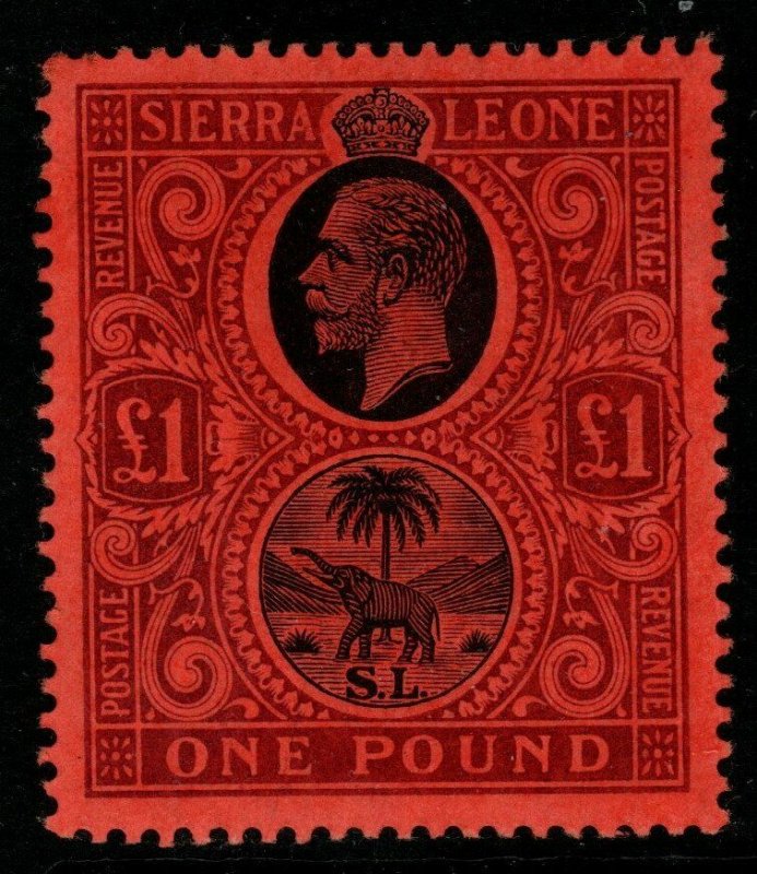 SIERRA LEONE SG128 1912 £1 BLACK & PURPLE/RED MTD MINT