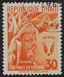 Haiti #C52 Used OG (CTO) VLH; 30c Bananas (1951)