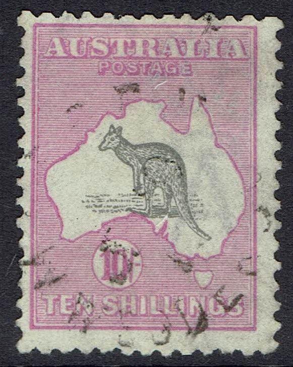 AUSTRALIA 1915 KANGAROO 10/- 3RD WMK USED 