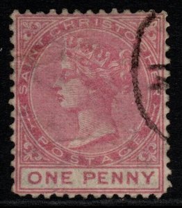 ST.CHRISTOPHER SG1 1870 1d DULL ROSE p12½ USED