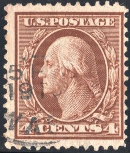 SC#377 4¢ Washington Single (1911) Used