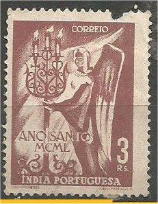 PORTUGUESE INDIA, 1951, MH 3r, Holy Year. Scott 498 Damaged