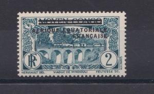 FRENCH COLONIES EQUATORIAL AFRICA  1936  2C GREENISH BLUE  M H               