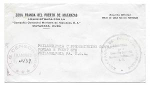 WWII Cuba Censored Official Free Mail to US Censor 4439