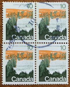 Canada #594 F used block of 4, SON CDS.