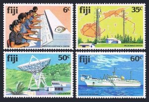 Fiji 445-448, MNH. Michel 439-442. 1981.Satellite earth station, Cable ship,Map.