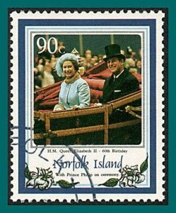 Norfolk Island 1986 QEII, 90c used #388,SG392