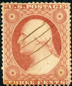 #26 – 1857-61 3c Washington.  Used Avg.