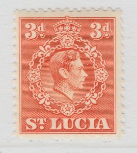 1943 British Colony ST. LUCIA 3d Perf. 12 1/2 MLH** Stamp A25P29F188-