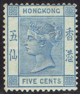 HONG KONG 1882 QV 5C