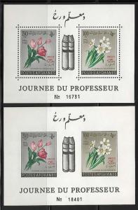 Afghanistan B51A-B Flowers Souvenir Sheets Mint NH