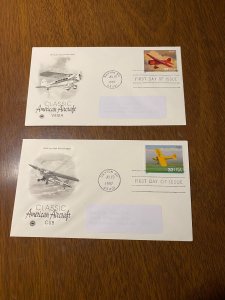 U.S. Scott Classic American Aircraft PCS First Day Covers (4)