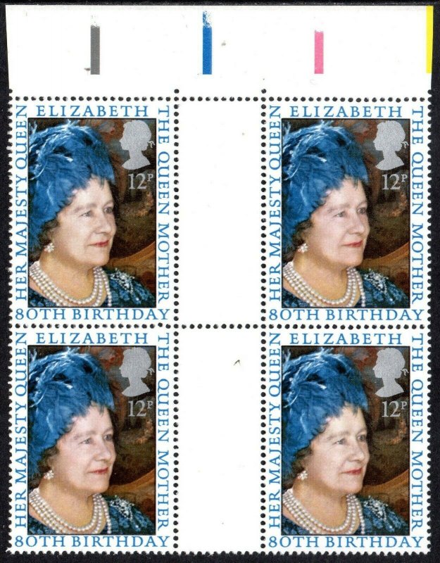 1980 Sg 1129 80th Birthday of Queen Mother Gutter Pair (x2) Unmounted Mint